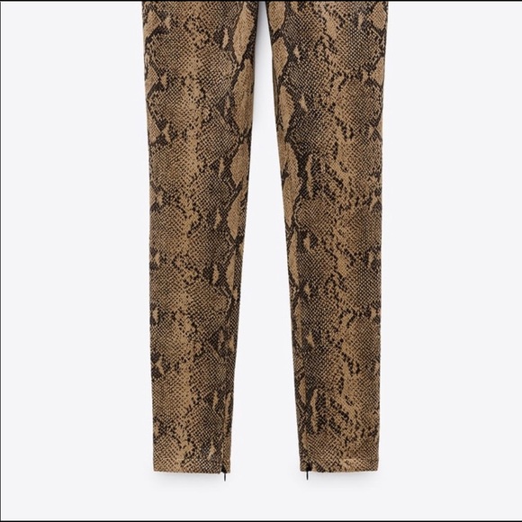 ZARA - ANIMAL PRINT COATED LEGGINGS - Picture 6 of 8